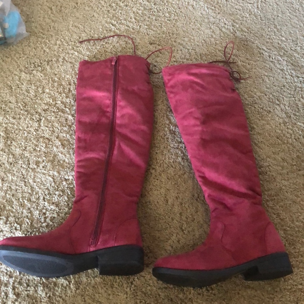 Red knee high Boots 8